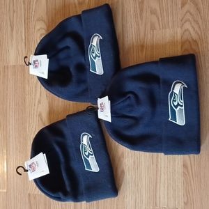 Lot of 3 NEW Seahawks Beanie Stocking Caps